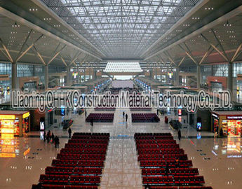 UV Resistant Prefabricated Steel Structures Large Span Prefab Bus / Train Station