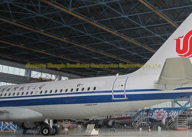 GB JIS Steel Airplane Hangars Prefab Aircraft Hangars Q235B Q345B